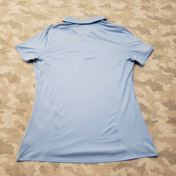 Under Armour Golf Polo Top Womens Large Blue Heatgear Short Sleeve Branded - Picture 9 of 12